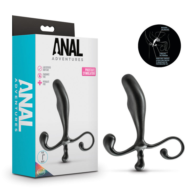 Anal Adventures Prostate Stimulator Black 12.7 Cm Prostate Massager