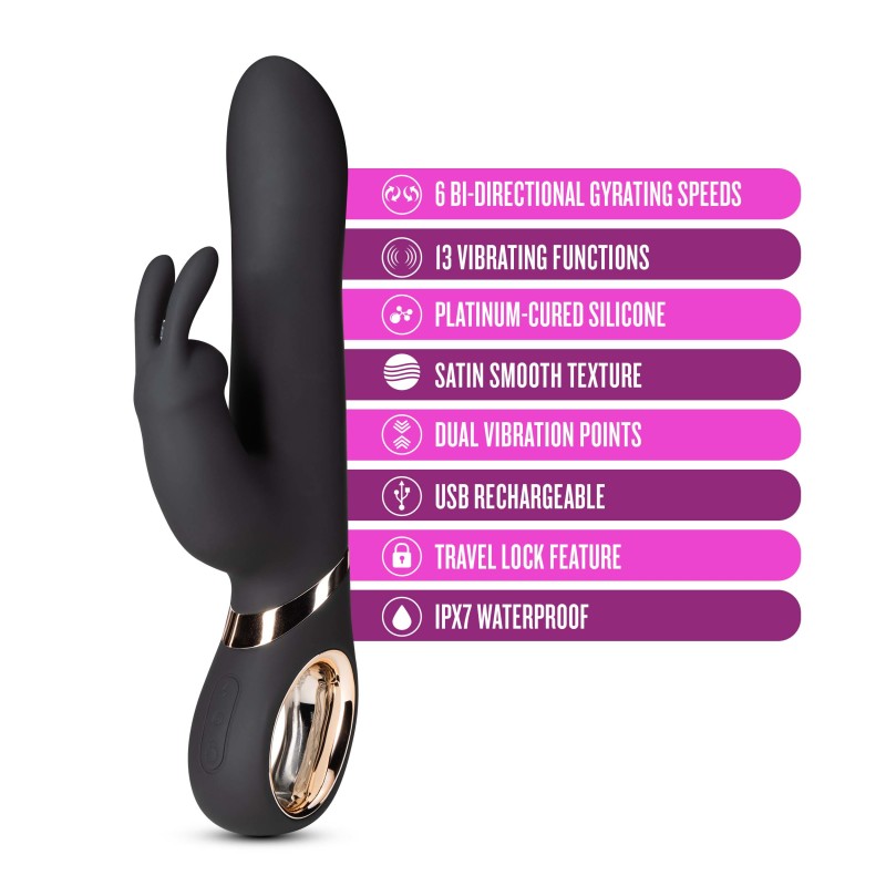 Lush Victoria Black 22.9 Cm (9'') Usb Rechargeable Rabbit Vibrator
