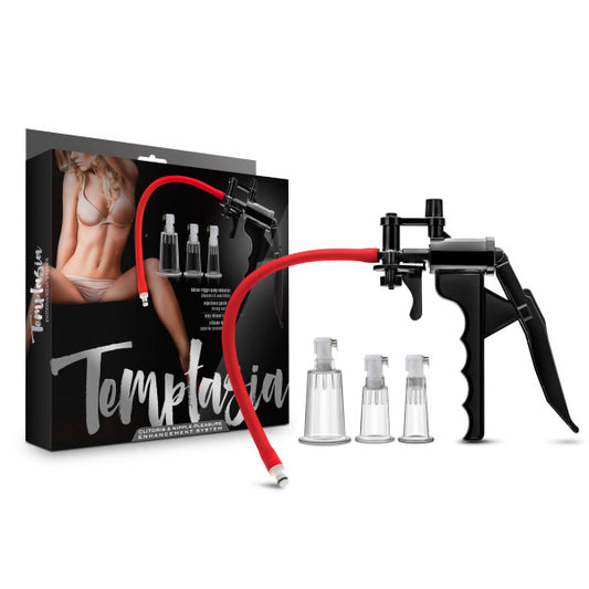 Temptasia Clit Pleasure & Enhancement System Clear Clitoris Pump With 3 Interchangeable Cylinders