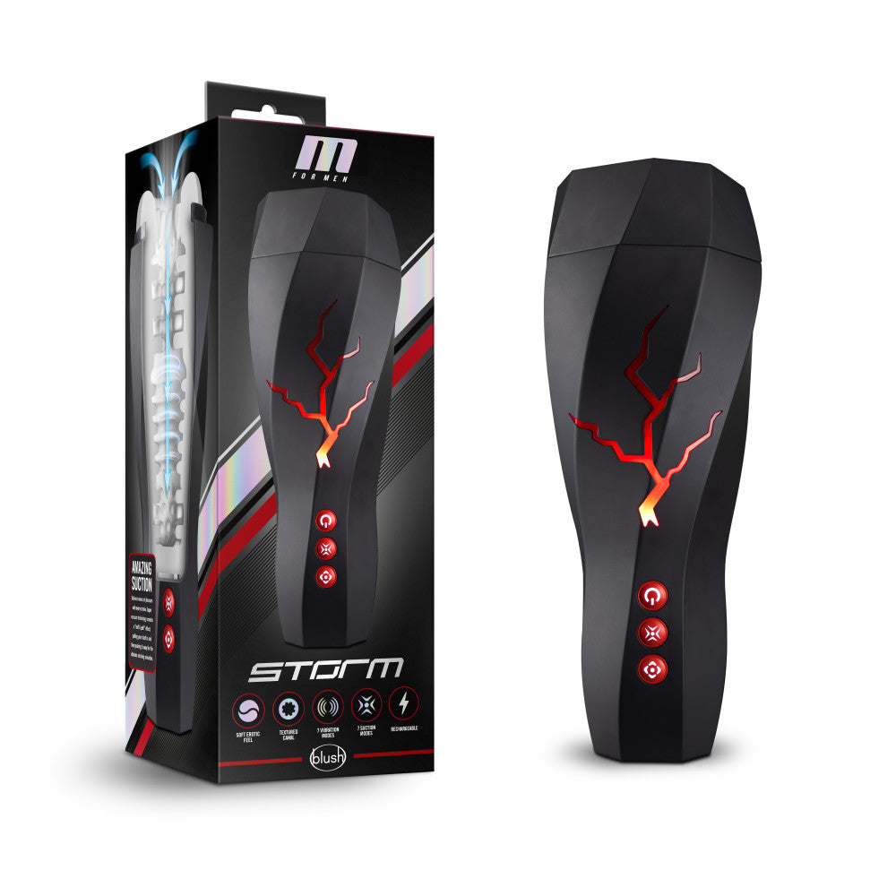 M For Men Storm Usb Rechargeable Milking & Vibrating Auto Stroker