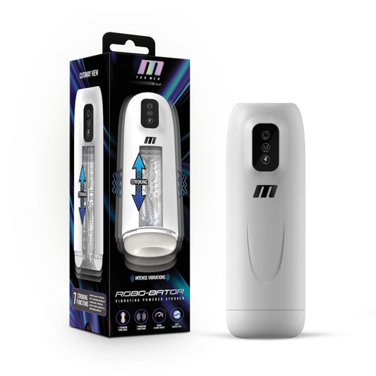 M For Men Robo Bator White Usb Rechargeable Vibrating Auto Stroker