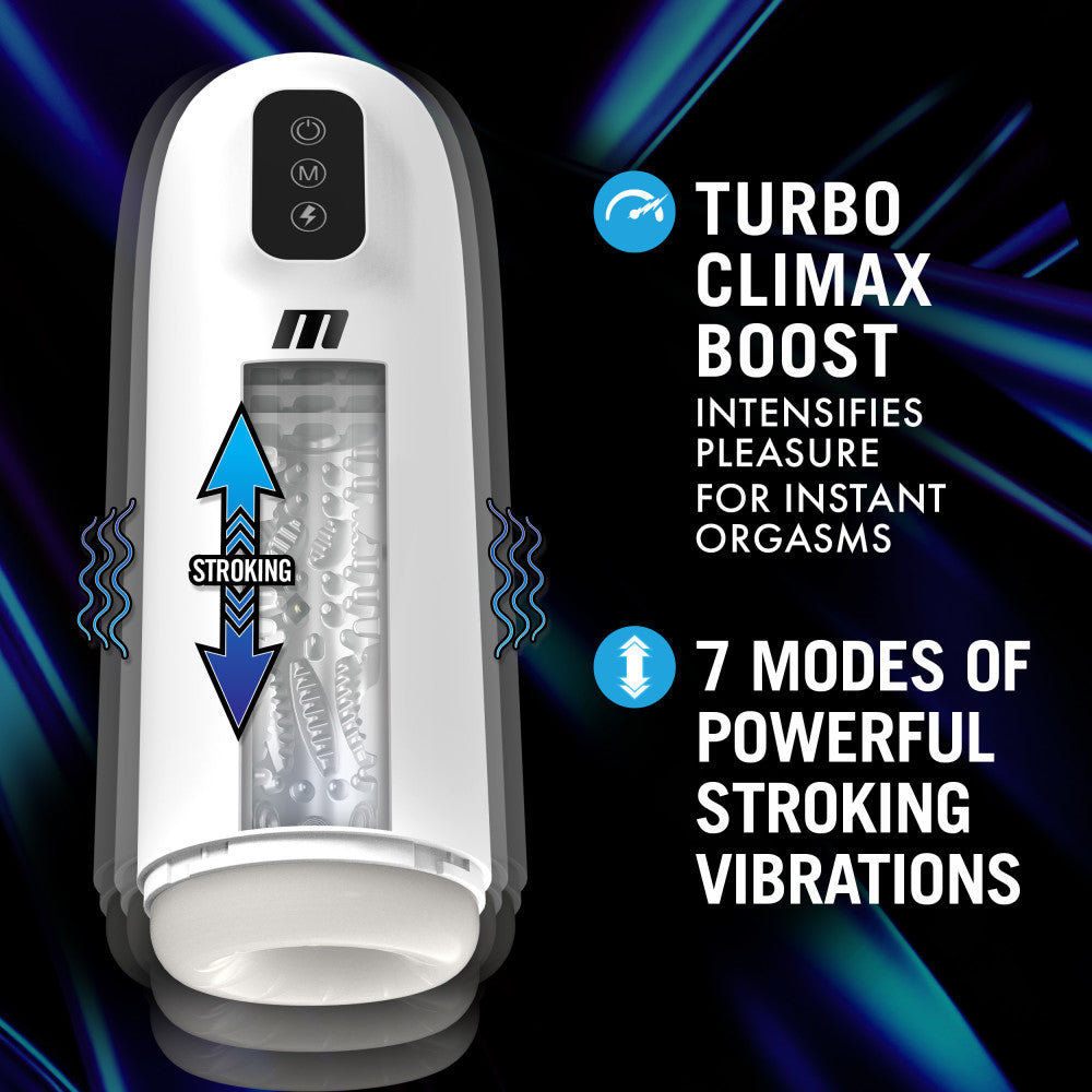 M For Men Robo Bator White Usb Rechargeable Vibrating Auto Stroker