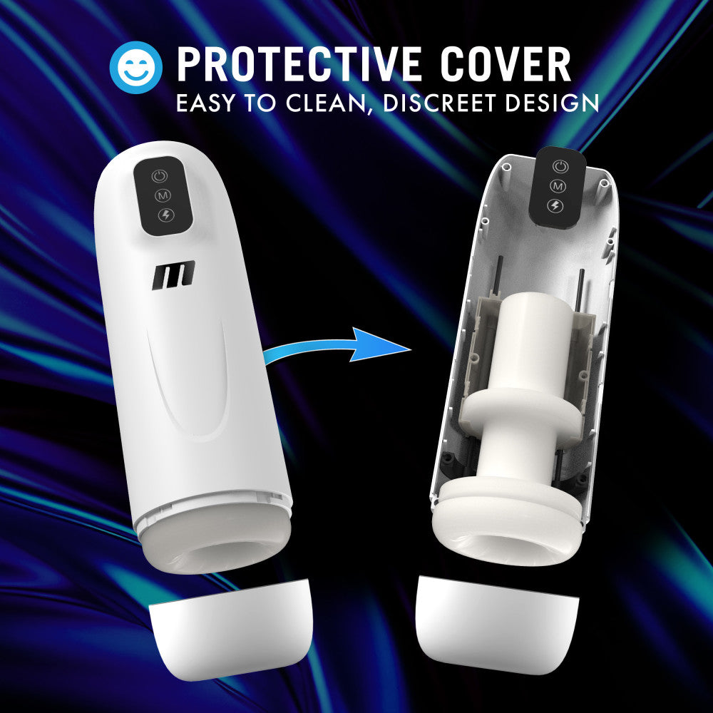 M For Men Robo Bator White Usb Rechargeable Vibrating Auto Stroker