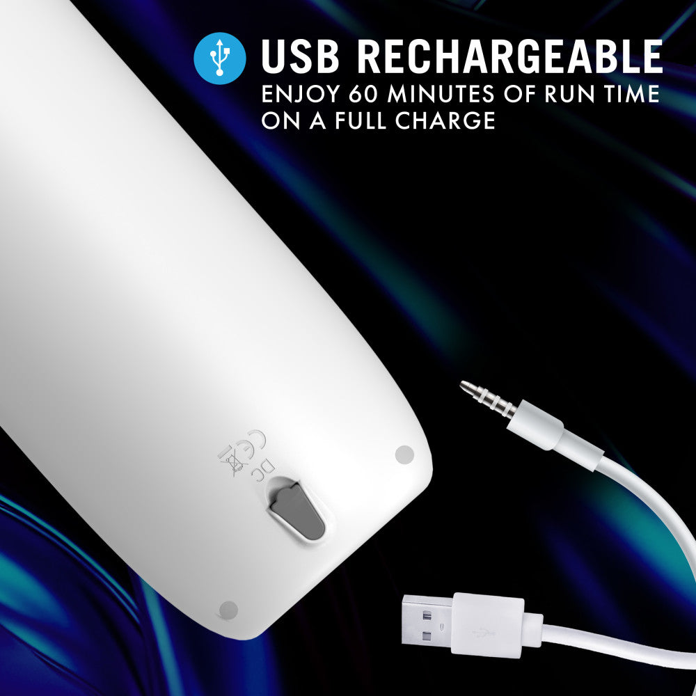 M For Men Robo Bator White Usb Rechargeable Vibrating Auto Stroker