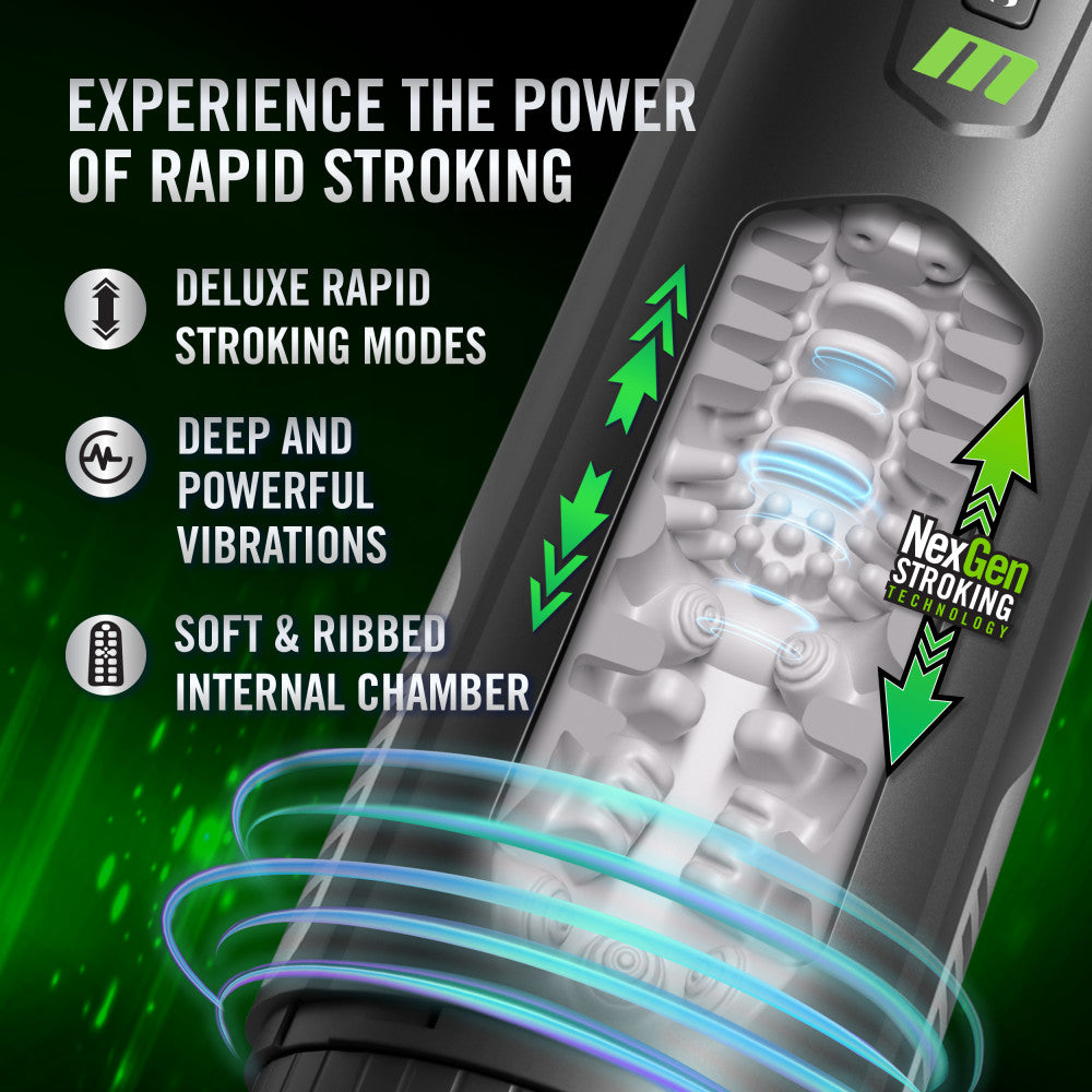 M For Men Master Blaster Usb Rechargeable Vibrating & Sucking Auto Stroker