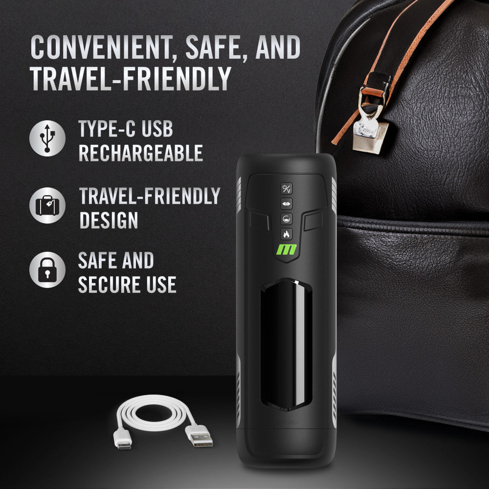 M For Men Master Blaster Usb Rechargeable Vibrating & Sucking Auto Stroker