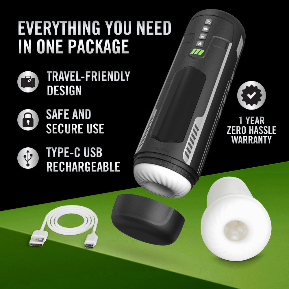 M For Men Master Blaster Usb Rechargeable Vibrating & Sucking Auto Stroker