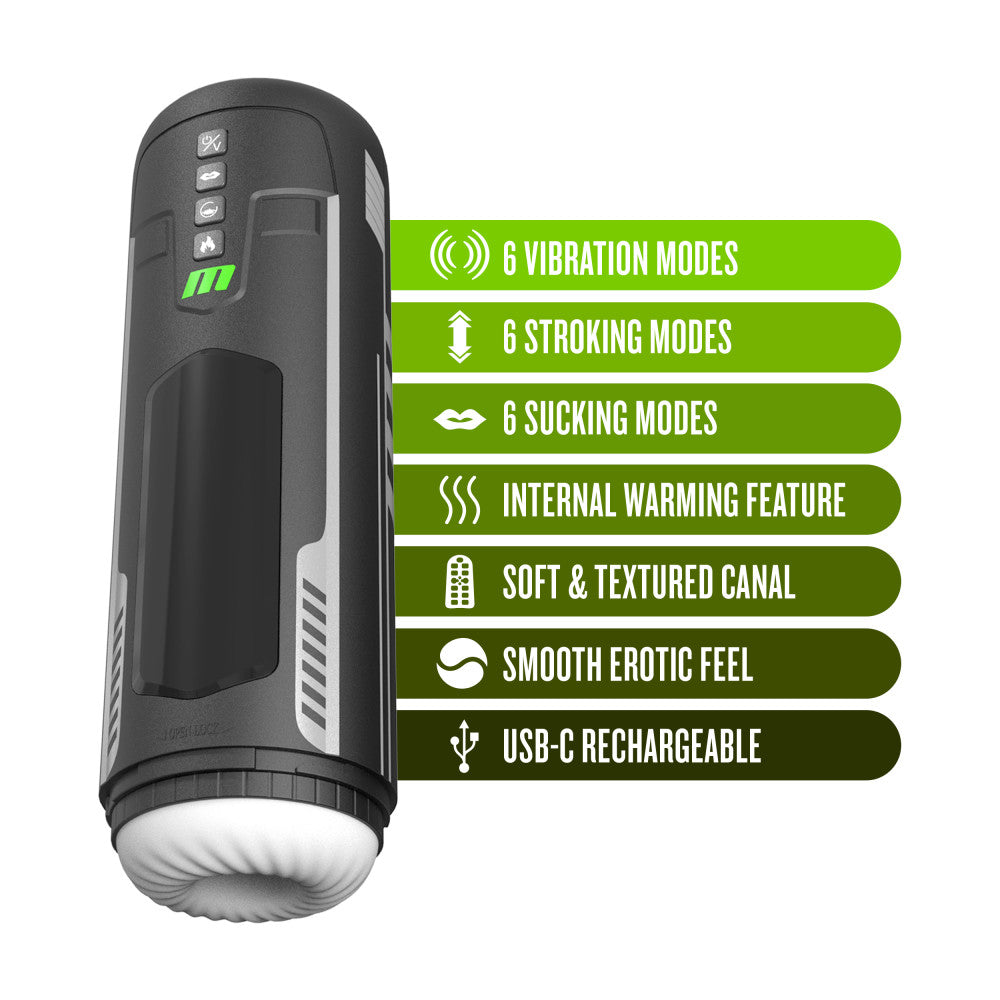 M For Men Master Blaster Usb Rechargeable Vibrating & Sucking Auto Stroker