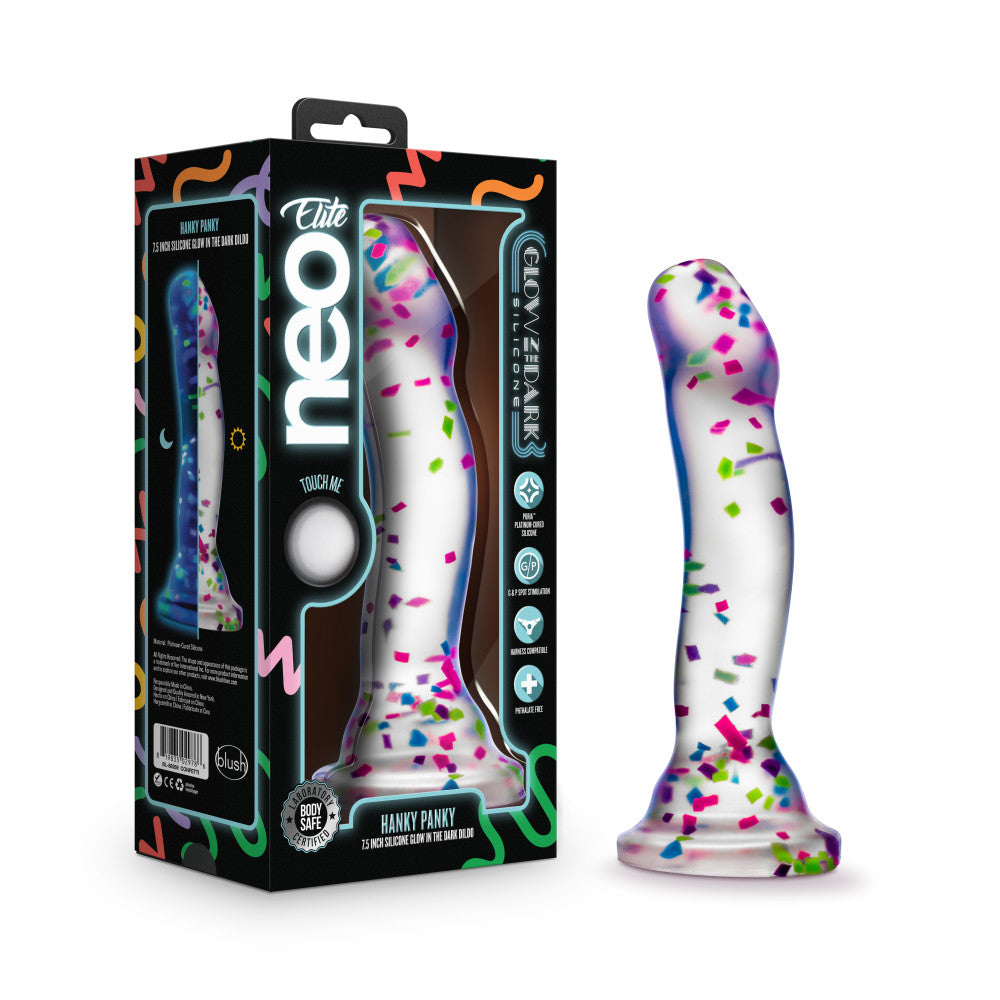 Neo Elite Glow Hanky Panky Glow In Dark Clear 19 Cm Dong