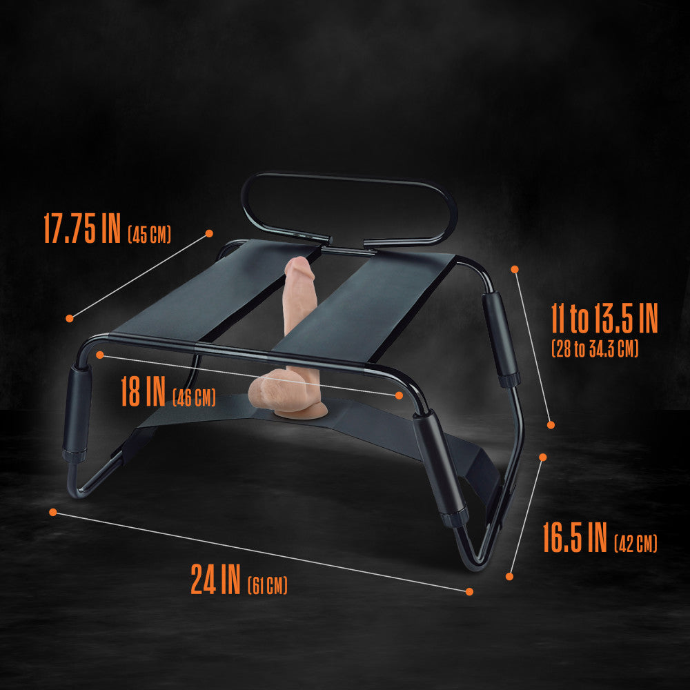 Temptasia Surrender Sex Chair Black Sex Stool With Vibrating Dildo