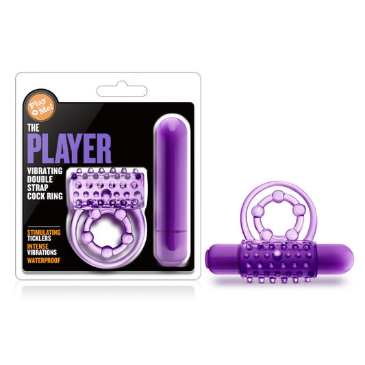 Play With Me The Player Purple Vibrating Cock & Ball Rings