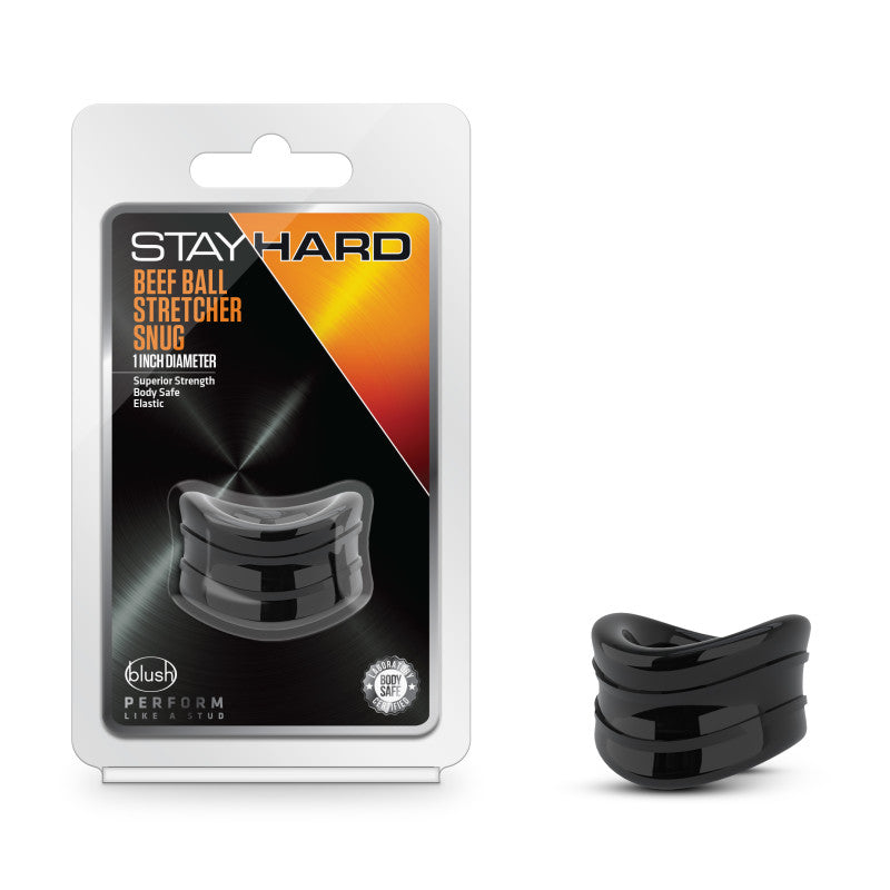 Stay Hard Beef Ball Stretcher Snug Black 2.5 Cm Ball Stretcher Ring