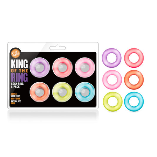 Play With Me King Of The Ring Coloured Cock Rings Set Of 6