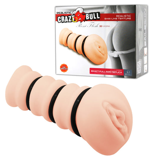 Crazy Bull Rossi Vagina Stroker Flesh Vagina Stroker With Tightening Rings
