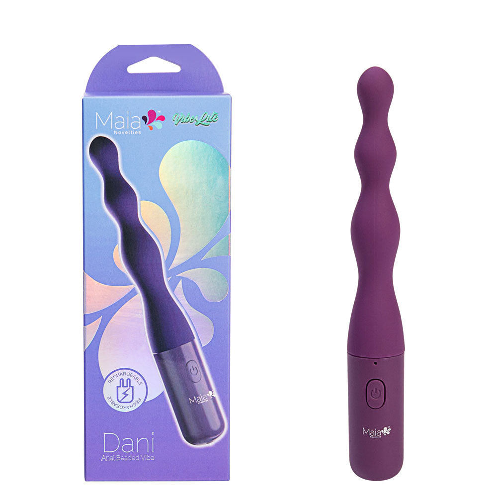 Maia Dani Purple 17.8 Cm Usb Rechargeable Beaded Vibrator