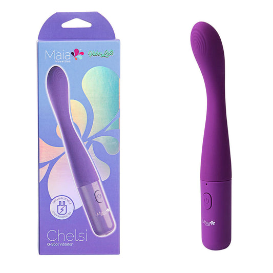 Maia Chelsi Purple 17.8 Cm Usb Rechargeable Vibrator