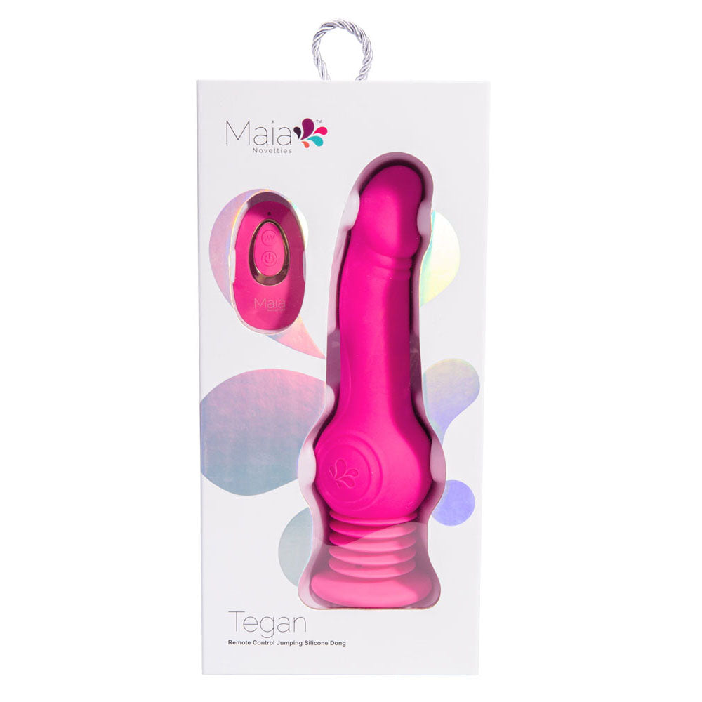 Maia Tegan Pink 23.6 Cm Usb Rechargeable Jumping Vibrating Dong With Remote