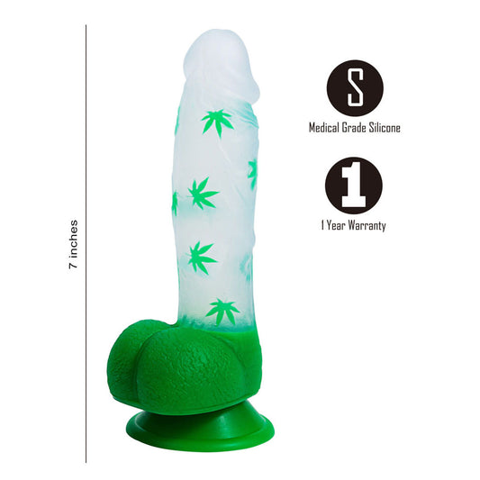 Maia Leif Clear/Green 17.8 Cm Leaf Print Dong