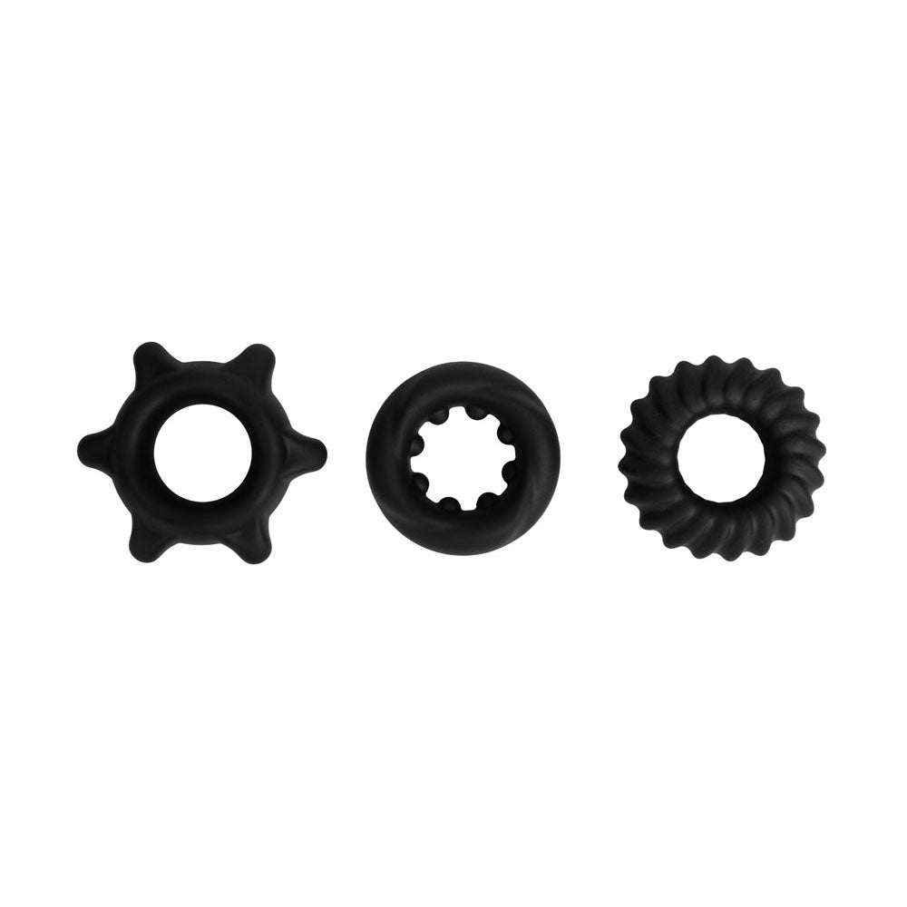 Maia Manzo Black Silicone Cock Rings Set Of 3