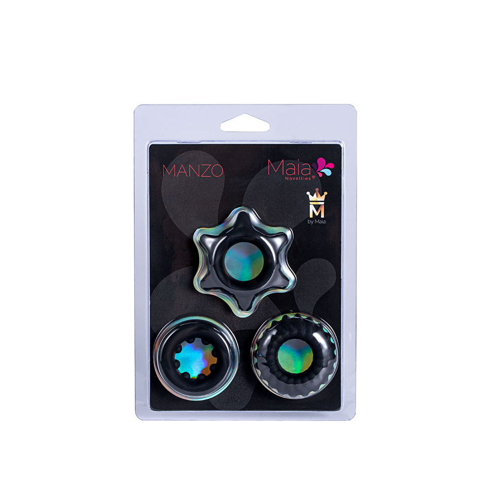 Maia Manzo Black Silicone Cock Rings Set Of 3