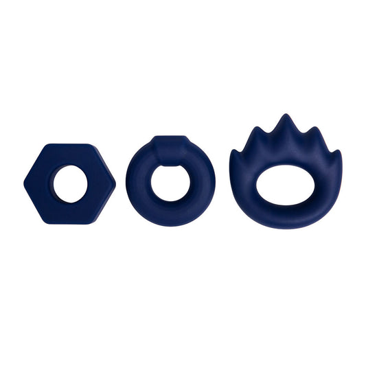 Maia Lonzo Blue Silicone Cock Rings Set Of 3