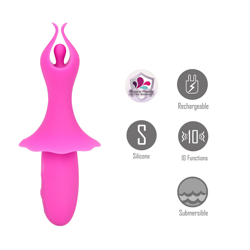 Maia Sienna Pink Pink 15.2 Cm Usb Rechargeable Fluttering Bullet