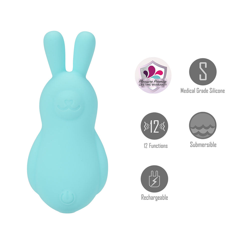 Maia Bri Teal Teal 9 Cm Usb Rechargeable Vibrating Bunny Bullet