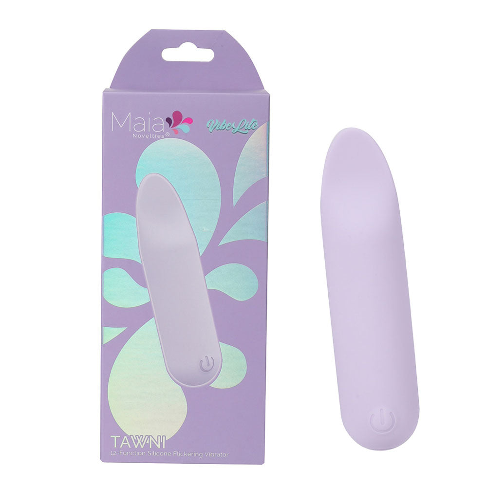 Maia Tawni Lavender Lavender 9 Cm Usb Rechargeable Bullet With Flickering Tip