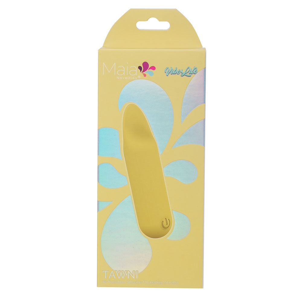 Maia Tawni Yellow Yellow 9 Cm Usb Rechargeable Bullet With Flickering Tip
