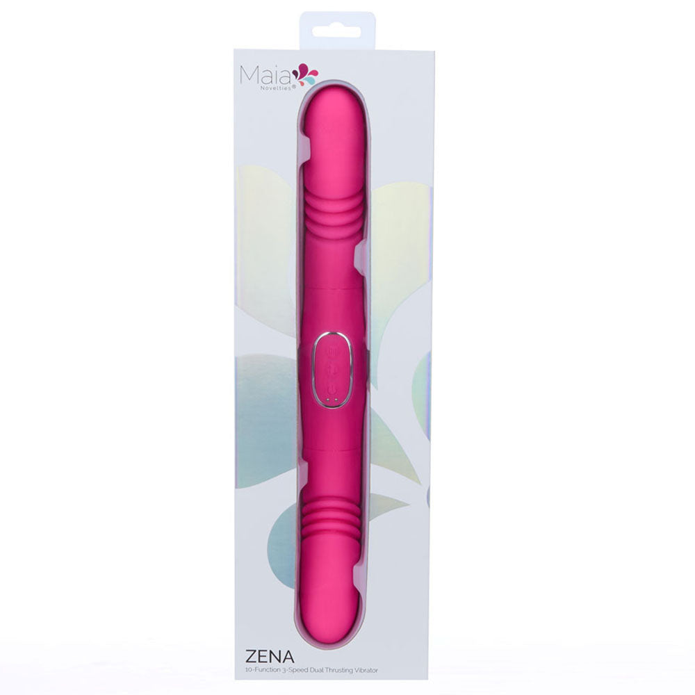 Maia Zena Pink Pink 35.5 Cm Usb Rechargeable Dual Thrusting Double Ended Vibrator