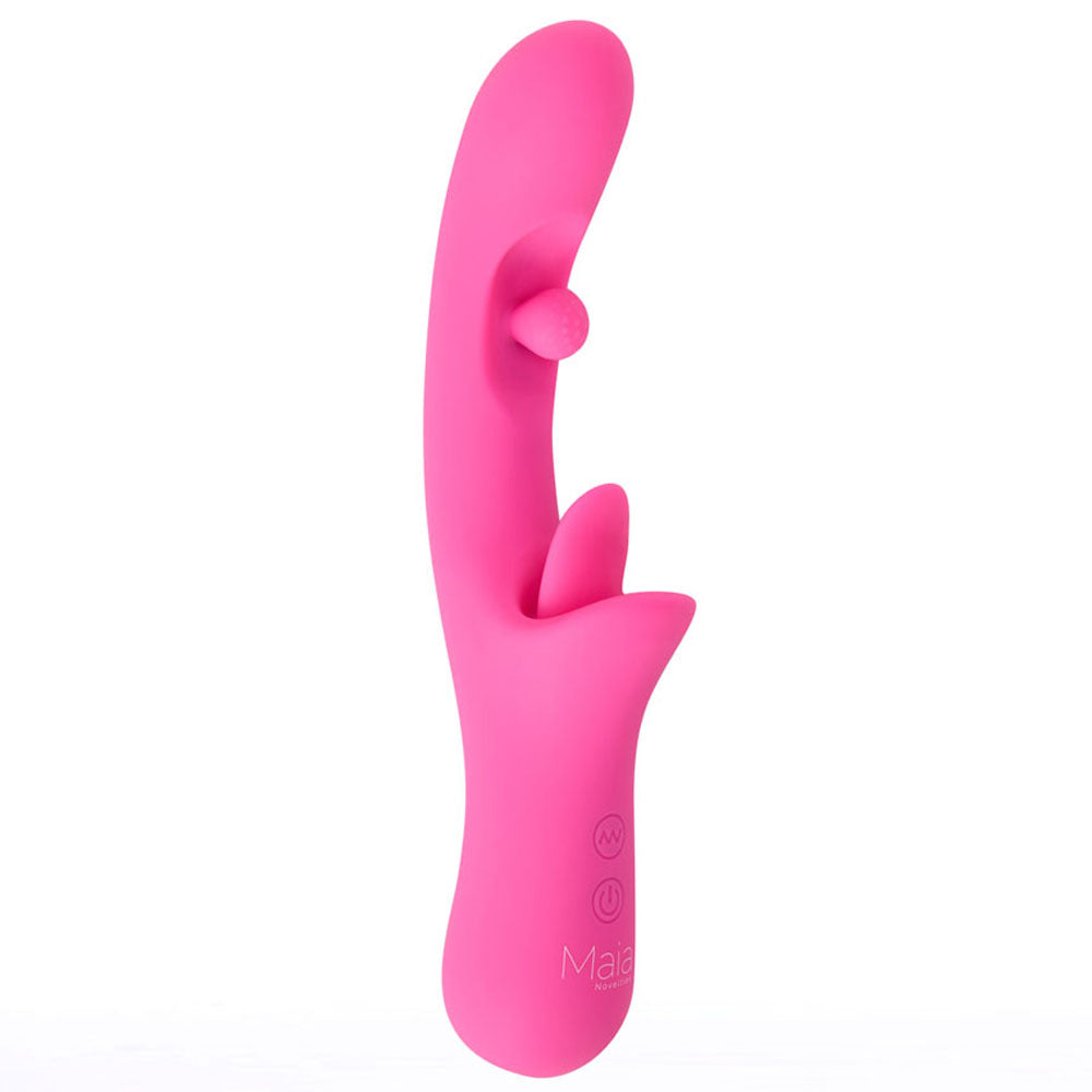 Maia Alora Pink 24.1 Cm Usb Rechargeable Rotating & Licking Vibrator