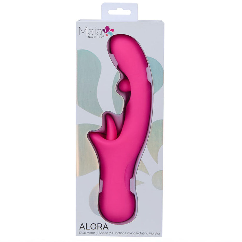 Maia Alora Pink 24.1 Cm Usb Rechargeable Rotating & Licking Vibrator
