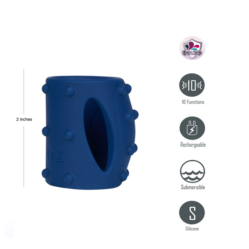 Maia Romeo Blue Blue Usb Rechargeable Vibrating Girth Enhancer Sleeve
