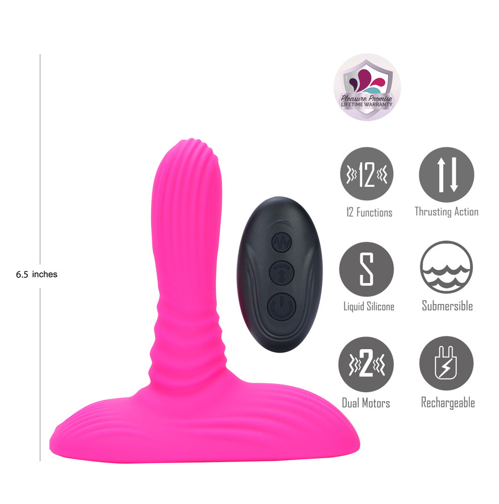 Maia Adira Pink Usb Rechargeable Thrusting Vibrator With Wireless Remote