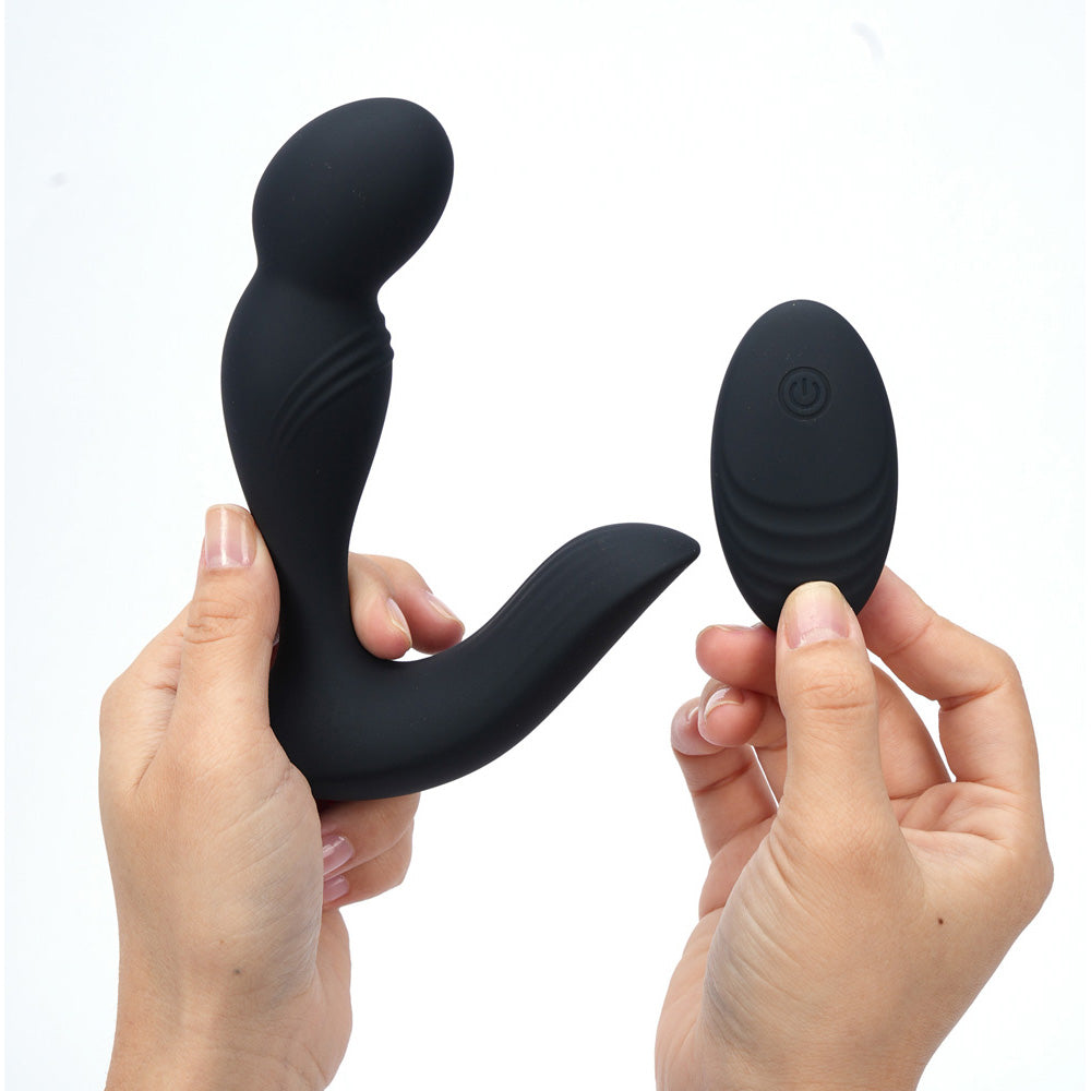 Maia Colton Black Black Usb Rechargeable Vibrating Prostate Massager With Wireless Remote