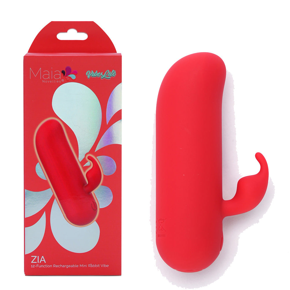 Maia Zia Red 7.6 Cm Usb Rechargeable Mini Bullet Rabbit