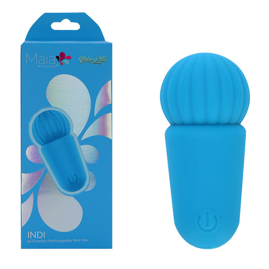 Maia Indi Blue 7.6 Cm Usb Rechargeable Mini Vibrating Wand