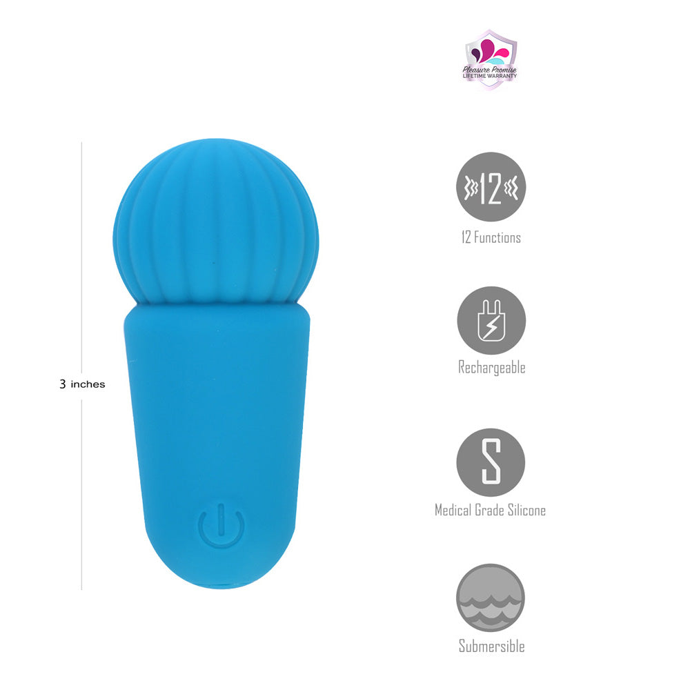 Maia Indi Blue 7.6 Cm Usb Rechargeable Mini Vibrating Wand
