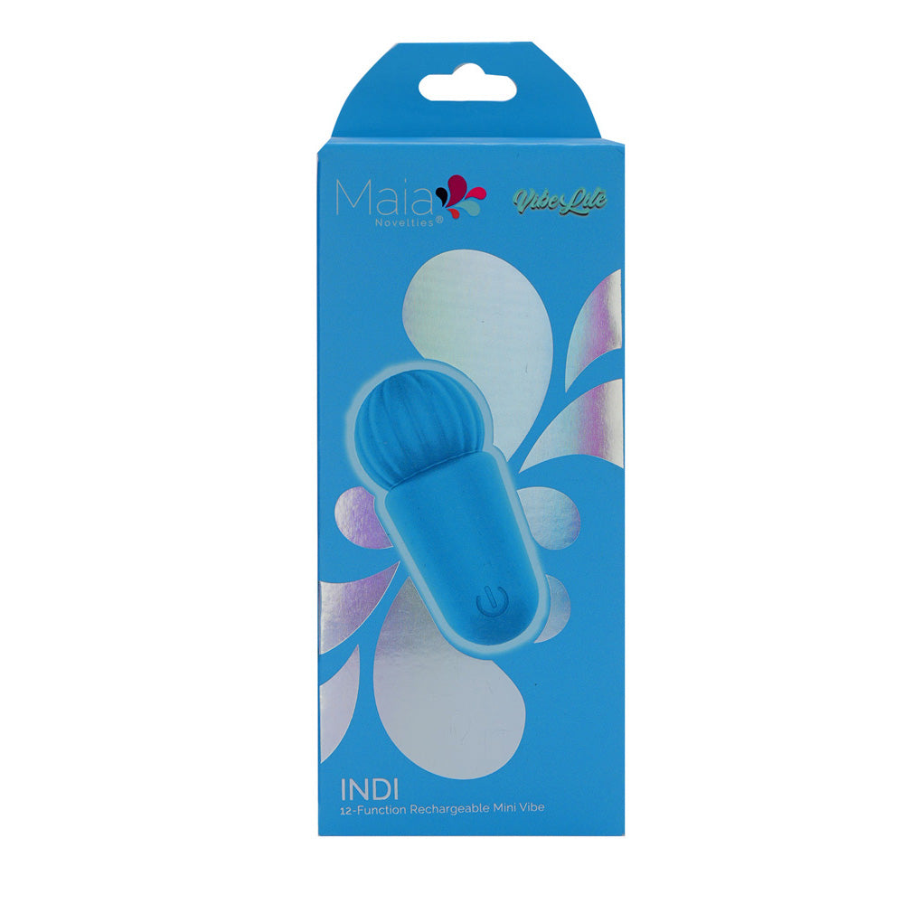 Maia Indi Blue 7.6 Cm Usb Rechargeable Mini Vibrating Wand