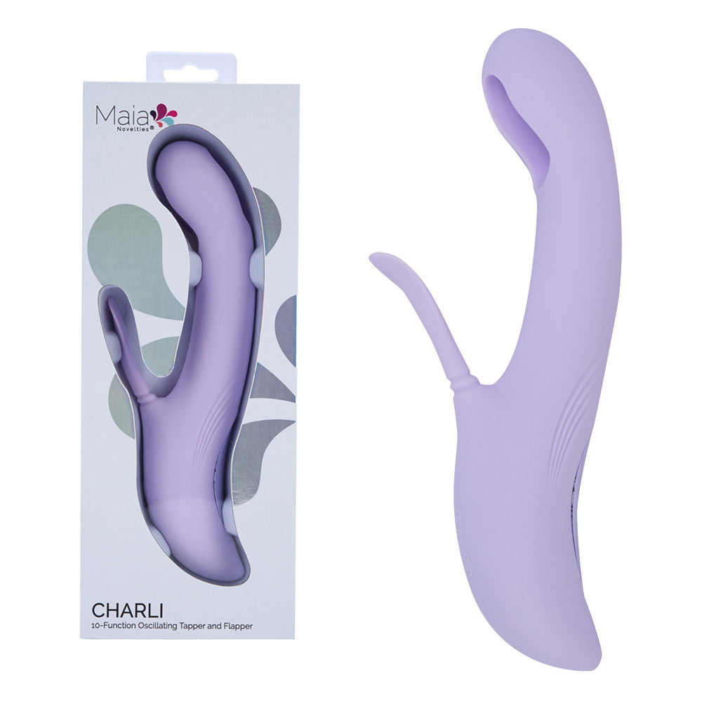 Maia Charli Lavender 22.9 Cm Usb Rechargeable Flapping & Tapping Rabbit Vibrator