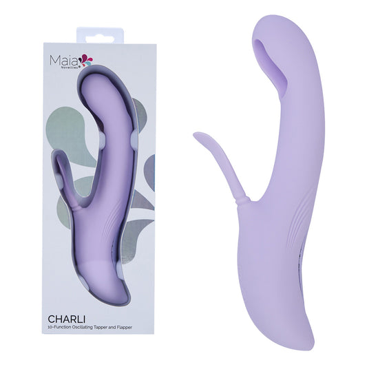 Maia Charli Lavender 22.9 Cm Usb Rechargeable Flapping & Tapping Rabbit Vibrator