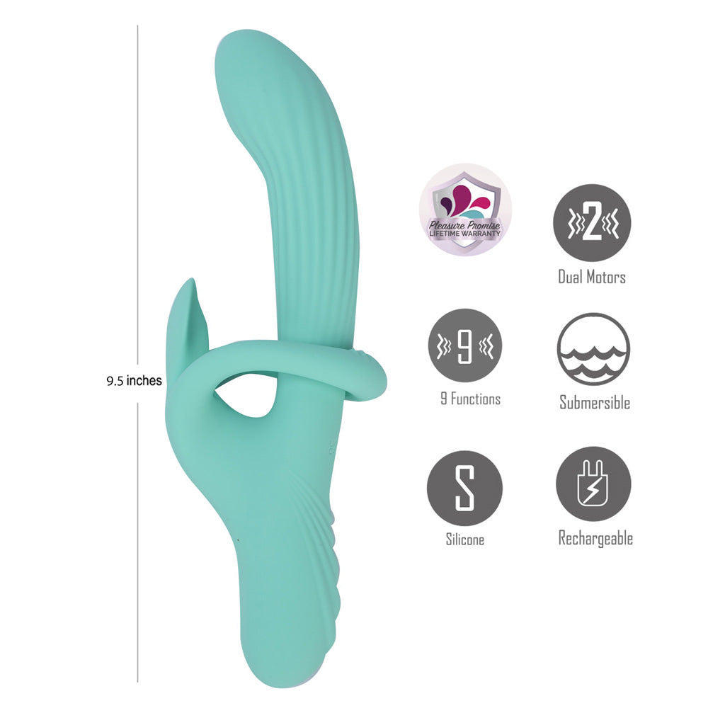 Maia Tenley Mint Green 24.1 Cm Usb Rechargeable Gyrating Rabbit Vibrator