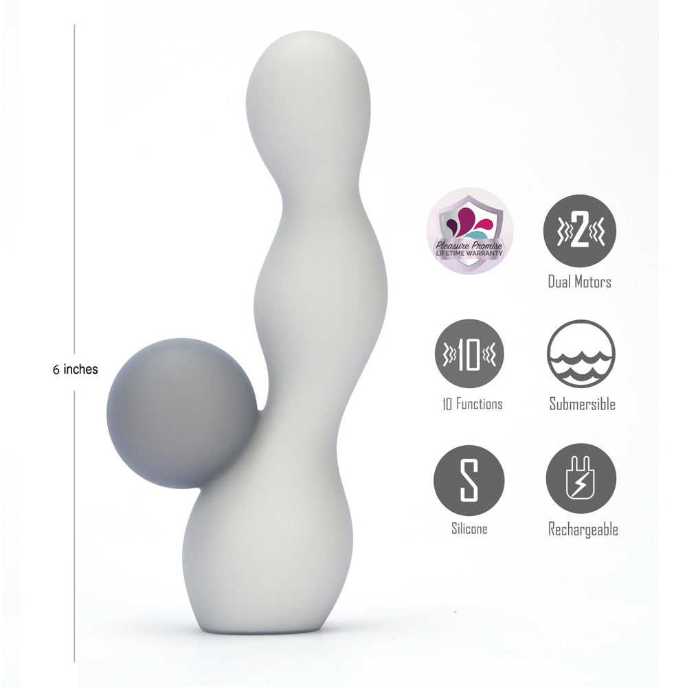 Maia Presley Grey 15.2 Cm Usb Rechargeable Rabbit Vibrator