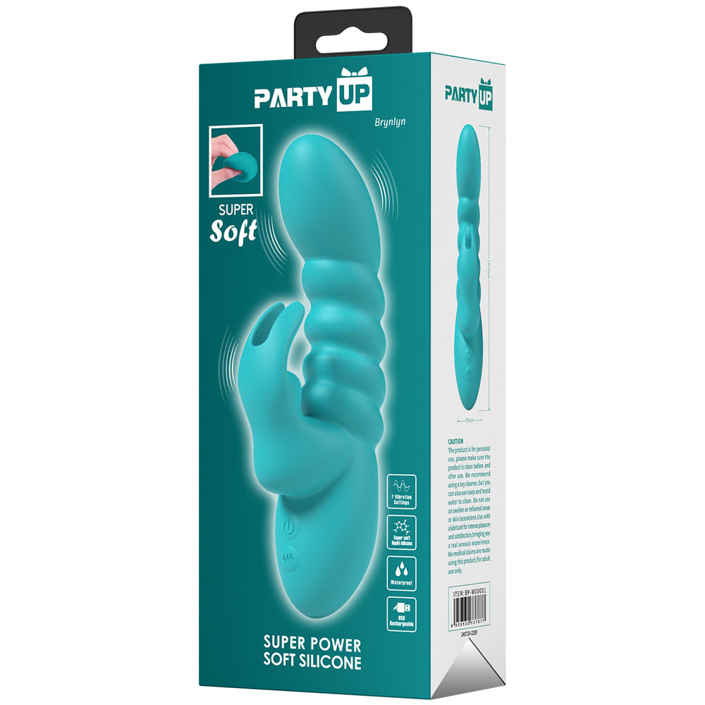 Party Up Brynlyn Teal Teal 18.2 Cm Usb Rechargeable Rabbit Vibrator