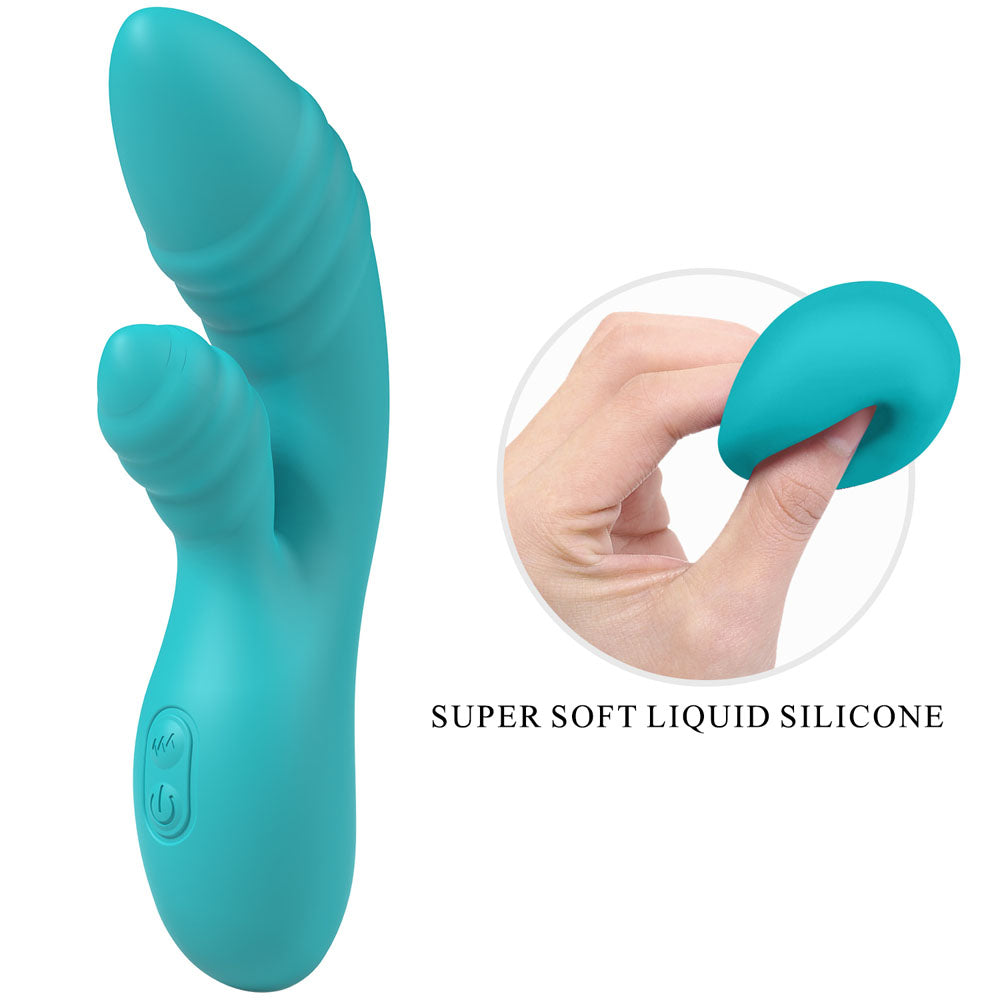 Party Up Dalida Teal Teal 16.2 Cm Usb Rechargeable Rabbit Vibrator