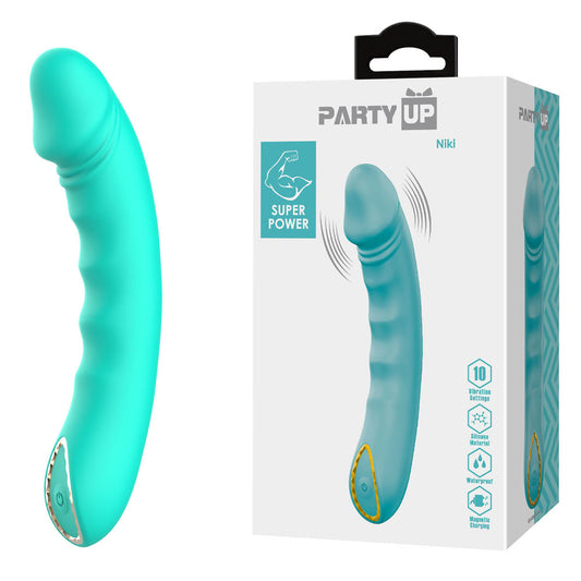 Party Up Niki Teal Teal 15.4 Cm Usb Rechargeable Vibrator