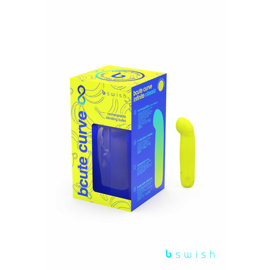 Bcute Curve Infinite Classic Limited Edition Citrus Yellow Yellow 10 Cm Usb Rechargeable Vibrator With Limited Edition Storage Case