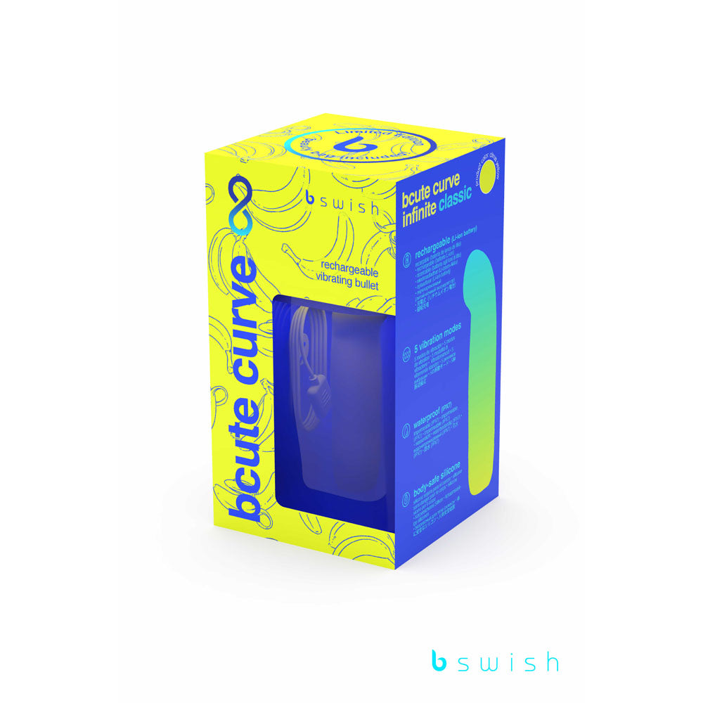 Bcute Curve Infinite Classic Limited Edition Citrus Yellow Yellow 10 Cm Usb Rechargeable Vibrator With Limited Edition Storage Case