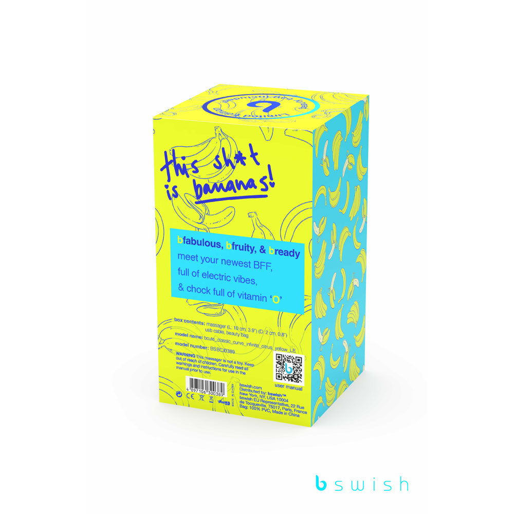 Bcute Curve Infinite Classic Limited Edition Citrus Yellow Yellow 10 Cm Usb Rechargeable Vibrator With Limited Edition Storage Case