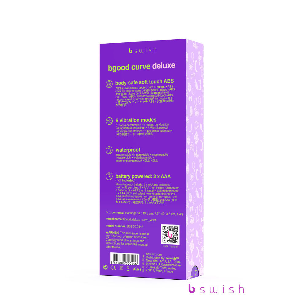 Bgood Curve Deluxe Violet Violet 19.3 Cm Vibrator